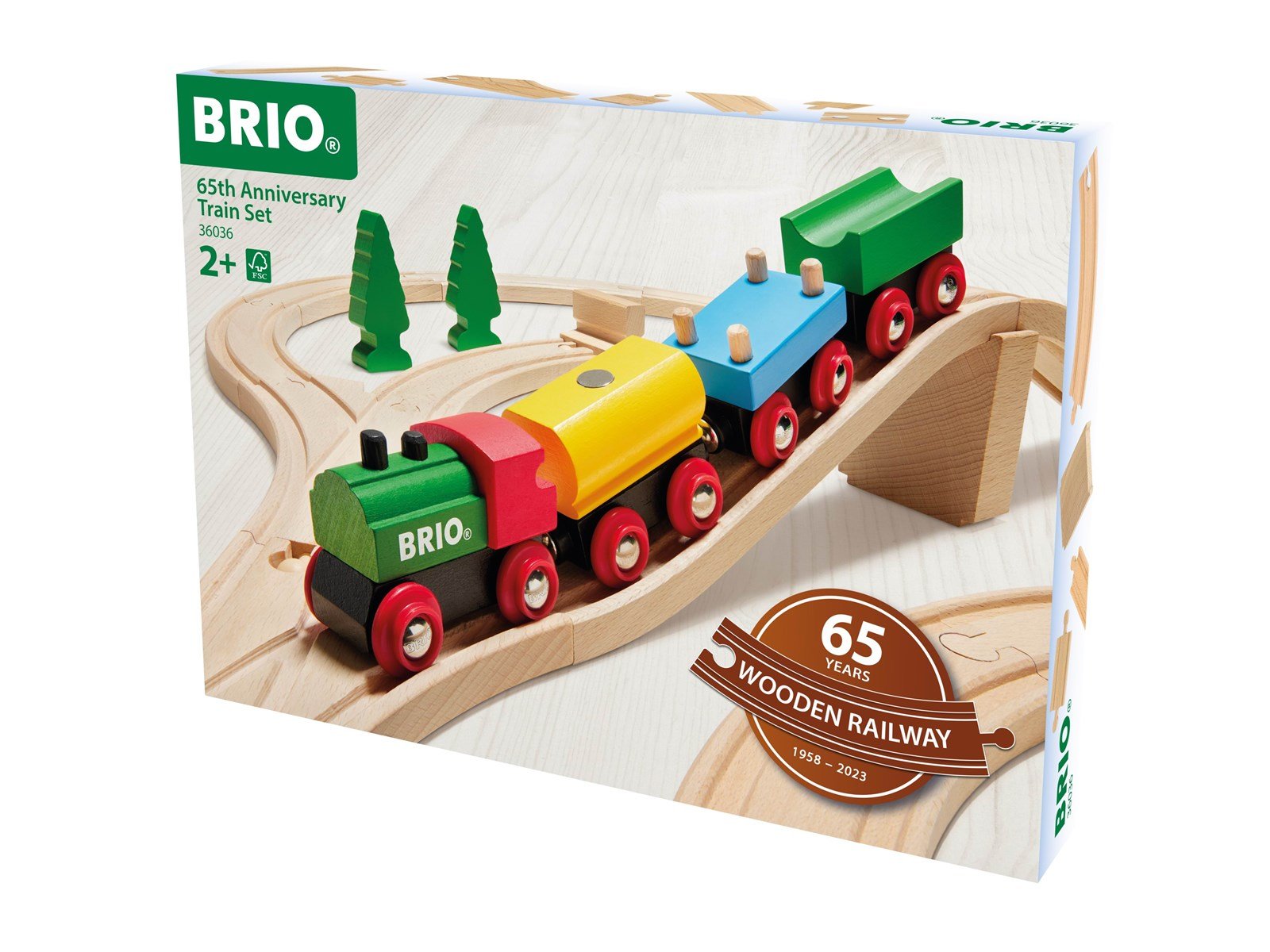 Brio BRIO 65 Jahre Holzeisenbahn Jubiläums-Zugset Brio BRIO 65 Jahre Holzeisenbahn Jubiläums-Zugset